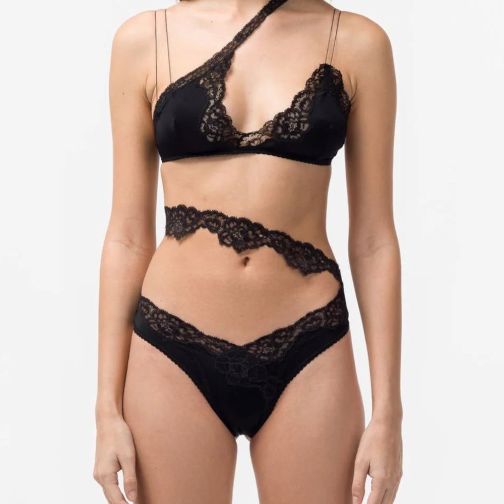 NWT VAILLANT ASYMMETRICAL BRA BLACK 40